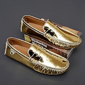 economico Mocassini casual-Per uomo Casual Quotidiano Pelle PU Confortevole Mocassino Rosso marrone Nero Bianco