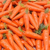 billiga påsk-25 st konstgjorda morotshängen i plastskum. Simulerade grönsaker för semesterhus- och köksdekoration - påsktemafest, väggkonst