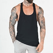 preiswerte Lauf-T-Shirts &amp; Tanktops-Herren Einfarbig Workout-Tanktop Lauf-Tanktop Fitness-Tanktop Sommer Ärmellos Schnelltrocknend Kompression Feuchtigkeitsableitend Fitnesstraining Aktives Training Übung Schwarz Weiß Rote
