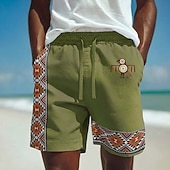voordelige Retro Vintage &amp; Ethisch-Voor heren Aztec Etnisch Dondervogel Korte broek Casual korte broek Katoenen shorts Medium Taille Vintage Retro Vakantie Dagelijks gebruik Feestdagen Zijzakken Elastische tailleband met trekkoord