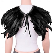 baratos Acessórios-Acessórios de Carnaval 2026 Rio Carnival Samba Xale de Plumas Vermelhas para Mulheres com Laço de Fita Brasil Fantasia de Performance Festival