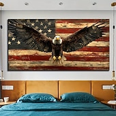  Bandeja de la bandera estadounidense pintura mural militar americana de águila calva decoración del hogar impresa en lienzo pinturas colgantes para sala de estar dormitorio