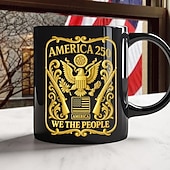 billige Krus og kopper-Krus til 250-årsjubileum i USA, keramisk kaffekrus til halvårsjubileum, 1776-2026 Amerika 250, uavhengighetsdagen 4. juli-gave til menn og kvinner, mikrobølgeovn &amp;oppvaskmaskinsikker