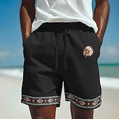 economico Retro Vintage &amp; Etica-Per uomo Azteco Etnico Popoli indigeni Shorts Pantaloncini casual Pantaloncini di cotone Misura del girovita medio Vintage Retrò Vacanza Abbigliamento Quotidiano Ferie Tasche Laterali Coulisse
