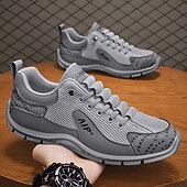 baratos Tênis Casuais-Tênis masculino em mesh e couro sintético – calçado de corrida de alto desempenho para aventuras ao ar livre e atividades físicas.