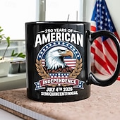 olcso Bögrék és csészék-Egyesült Államok 250. évfordulójára készült bögre hazafias ajándék, félötszáz éves kerámia kávésbögre, 1776-2026 Amerika 250, függetlenség napja, július 4., ajándék férfiaknak és nőknek, mikrohullámú