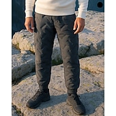 זול פליז וז'קטים 3 ב-1-בגדי ריקוד גברים מעיל חורף מכנסי טרנינג פליז חורף סתיו חיצוני רגיל שמור על חום הגוף תחתיות שרוך אלסטית מותניים שחור אפור כותנה מחנאות וטיולים ריצה S M L XL XXL