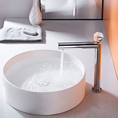 Недорогие Смесители для раковины в ванной-Ванная раковина кран - Классический Электропокрытие По центру Одной ручкой одно отверстиеBath Taps