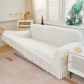 voordelige Sofadoek-Skirt Hem Style Elastic Jacquard Fabric Stretch Sofa Cover Couch Cover Sectional L Shape Sofa Slipcover Corner Case for Living Room Sofa Protector Anti Slip Washable Dustproof 1 2 3 4 Seat