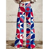  250º Aniversario de EE. UU. Retro Antiguo Años 70 Pantalones Pantalones de pierna ancha Hippie Disco Alta cintura Disfraz Mujer Mascarada 4 de julio Día de la Independencia Adulto Pantalones