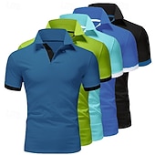 economico Polo classica da uomo-Per uomo Polo Maglia da golf Casuale Sportivo Classico Manica Corta Essenziale Tinta unica Semplice 5 pezzi Confezione multipla Estate Primavera Tutte le stagioni Vestibilità aderente 1 2 3 4 5 6 Polo