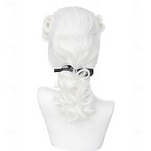 cheap Historical Wigs-Judge Colonial Wig for Men Women Costume Wig (White)