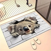 abordables Portes-Tapis d'entrée à motif animalier, illusion d'optique 3D, impression 2D à plat.