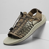 economico Infradito da Vacanza-sandali da uomo color cuoio con cinturini regolabili, traspiranti e comodi, ideali per attività estive all'aperto e vacanze