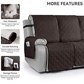 levne Potah na křeslo-100% voděodolný prošívaný potah na polohovací pohovku pro 3 osoby, 1 kus, pratelný potah na polohovací pohovku, protiskluzový chránič nábytku s elastickými popruhy a kapsou pro psy, domácí mazlíčky, čokoláda