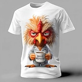  Per uomo Animale Pulcino Divertente Maglietta Manica Corta maglietta Stampa 3D Girocollo Camicia Esagerato Designer Feste Ferie Blu Bianco Giallo Estate Primavera Abbigliamento S M L XL XXL XXXL