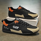 levne Pohodlné šněrovací boty-Pánské černo-béžové golfové tenisky, sportovní a pohodlné, ideální na golfová hřiště a aktivní pobyty