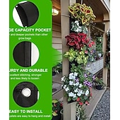 abordables sacs de culture de plantes-Ensemble de 2 sacs de culture suspendus verticaux à 7 poches, pour plantes, à fixer au mur à l'intérieur ou à l'extérieur. Style classique et léger, idéal pour un balcon, un jardin ou une décoration