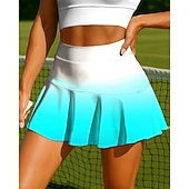 preiswerte Damenröcke &amp; Skorts-Damen Farbverlauf Abstrakte Kunst Lässiger Rock Tennisröcke Ärmellos Patchwork Tasche 2 in 1 UPF50+ UV-beständig Mehrlagig Volleyball Tennis Badminton Shorts Rock Gelb Rosa Königsblau Tennisbekleidung