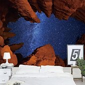 olcso Faliszőnyegek-biolumineszcens tengerparti gobelin holdfény óceán hullám éjszakai égbolt csillagos fali dekoráció fantázia tájkép hálószobába nappali lakberendezés