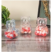 billiga bagage- och reseförvaring-12 st söta björnformade godisaskar, genomskinliga fyllbara ornament, godisbehållare godsaksaskar, bröllopspresentaskar förvaringsbehållare godisburkar, för brudshower bröllop alla hjärtans dag