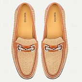 ieftine Mocasini din piele premium-Mocasini eleganți din piele pentru bărbați - design țesut cu detalii din piele, ideali pentru ocazii casual și semi-formale