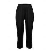  Calça chino feminina 100% algodão, ideal para o verão, férias e estilo streetwear. Comprimento total, cintura média, lisa, com bolsos, cintura elástica, confortável e sem elasticidade. Perfeita para uso diário, atividades ao ar livre e férias. Disponível