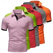 economico Polo classica da uomo-Per uomo Polo Maglia da golf Casuale Sportivo Classico Manica Corta Essenziale Tinta unica Semplice 5 pezzi Confezione multipla Estate Primavera Tutte le stagioni Vestibilità aderente 1 2 3 4 5 6 Polo
