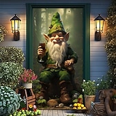 cheap Garage &amp; Door Banners-St. Patrick's Day Posters Door Cover Outdoor Banners Green Hat Shamrock Cute 3D Party Dorm Teens Room College Dorm Guys Man Cave Frat Bedroom Shooting Backgrounds Home Decor