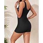 preiswerte One Pieces Rash Guards-Damen Mittel One Piece Rash Guards Badeanzug Badeanzüge Abstrakt Offener Rücken UV Schutz Elastisch Ärmellos Bademode Bodysuit Surfen Tauchen Schwimmen Sommer