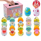 cheap Novelty Toys-Easter Egg Toy Assortment for Kids, Large Easter Party Favor Set with Plastic Eggs, Mini Toys, Stickers &amp; Fillers, Easter Basket Stuffers, Egg Hunt Prizes &amp; Classroom Rewards
