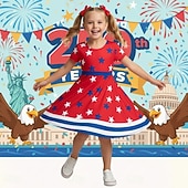  Mädchen' 3D Grafik Sterne Kleid Kurzarm 3D-Druck Sommer Frühling Täglich Urlaub Party Niedlich Basic Lässig Kinder 4-12 Jahre Freizeitkleid A Linie Kleid Knielang Normale Passform