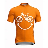 preiswerte Radtrikot Herren-Herren Radtrikot Grafik Geometrisch Kurzarm Fahhrad T-Shirt Trikot Oberteil mit 3 Gesäßtaschen UV-beständig Schnelltrocknend Frontreißverschluss Reflektierende Streifen Sport Schwarz Königsblau Orange