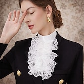 baratos Acessórios e mais-Vintage Rococó Vitoriano Colar destacável Princesa Senhora Renda Fantasia Mulheres Carnaval dia das Bruxas feira renascentista Adulto Mais Acessórios Todas as Estações