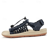 economico Infradito da Vacanza-sandali da uomo color cuoio con cinturini regolabili, traspiranti e comodi, ideali per attività estive all'aperto e vacanze