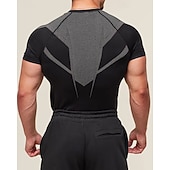 economico T-shirt e Canottiere da Corsa-Per uomo Blocco di colori T-shirt da corsa Maglia a compressione Maglia da corsa Estate Primavera Autunno Manica Corta Asciugatura Rapida Compressione Traspirante Allenamento in Palestra Allenamento