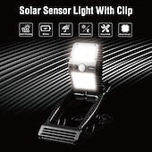 olcso Kültéri falilámpák-kültéri napelemes csíptetős lámpa, vízálló LED fali lámpa mozgásérzékelővel, nagy fényerejű napelemes töltés kertbe, udvarra, erkélyre, kerítésre, teraszra, biztonsági tájvilágításba