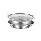 cheap Cooking Utensils-2pcs Stainless Steel Heavy-Duty Commercial/Residential Grease Filter System with Large Oil Drain Plate - Food Grade 201 Stainless Steel Oil Filter for home &amp; Restaurant Kitchens, Dishwasher