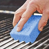 olcso Konyhai tisztítóeszközök-6 darabos grilltisztító szivacs karcmentes kaparóval, hőálló grilltisztító gáz- és faszénhez &amp;sütőrácsok, csúszásmentes ergonomikus fogantyú