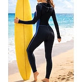 halpa One Pieces Rash Guards-Naisten Ihottumissuoja Uimapuku uimapuvut Tilkkutäkki Sulkea jnk vetoketju UV suoja Elastinen Pitkähihainen Uima-asut Uimapuku Lainelautailu Sukellus Uinti Kevät