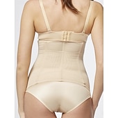 Недорогие Фитнес-корсет Waist Trainer-Жен. Корректирующее белье Тренажер для талии На каждый день Чистый цвет Кружева Эластичная талия Повседневные Без рукавов Черный Бежевый Лето Весна Осень Зима Приталенный крой