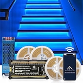 billiga Plug Strip Lights-Bluetooth-app intelligent rörelseutlöst LED-trappbelysningskit 12–32 st 4,1 fot kapbar COB-LED-remsa för inomhus-LED-trappbelysning utrustad med strömbrytare och kabel