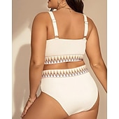 levne Surfovací tankiny a bikiny-Dámské Standard Surfařské tankiny a bikiny Koupací top 2 ks Geometrický Otevřít Zpět Ochrana proti UV záření Elastický Bez rukávů Plavky Surfování Potápění Plavání Léto