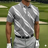 abordables Polo de golf para hombre-Hombre Geométrico Golf Camisetas polo deportivas Manga Corta Camisas de polo Camisas con cuello Casual Ropa Deportiva Botones Verano Azul Piscina Rosa Morado