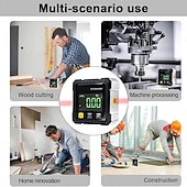 baratos Telêmetros e telescópios-Localizador de ângulos a laser digital, ferramenta de medição de alta precisão com visor LED grande, base magnética e recarregável via USB.