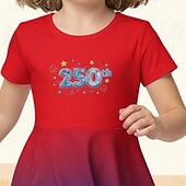  Mädchen' 3D Grafik Kleid Kurzarm 3D-Druck Sommer Frühling Täglich Urlaub Party Niedlich Basic Lässig Kinder 4-12 Jahre Freizeitkleid A Linie Kleid Knielang Normale Passform