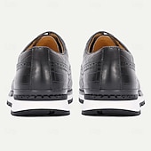 abordables Zapatillas de cuero premium-Zapatos elegantes de piel auténtica con estampado de cocodrilo para hombre: diseño moderno, duraderos y cómodos, perfectos para bodas y eventos formales.