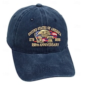 billige Tilbehør-Baseballcapen Frihetsgudinnen Amerikansk flagg Frihetsklokken Retro / vintage Arv Patriotisk 1776–2026 til Unisex Voksne Broderi for Uavhengighetsdag 4. juli utendørs Fritid / hverdag Parade