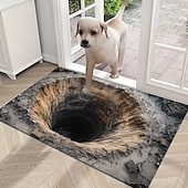 levne Doormaty-3D optická iluze rohožka 2D plochý tisk hluboký otvor design unikátní a poutavý vstupní koberec do domu