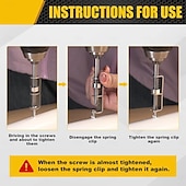 billige borkronesett-4 stk. fjærbelastet skrueholderbits, fallsikker skrutrekkerbits, universelt skruefesteverktøy, enhånds, skruerdriftsguide borespissholder for elektriker, mekaniker, gjør-det-selv-entusiast